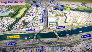 Dự án cầu đường Nguyễn Khoái sẽ làm cầu vượt suốt tuyến từ đường D1 khu dân cư Him Lam (quận 7 cũ) đến quận 1 cũ và có nhánh rẽ xuống quận 4 cũ