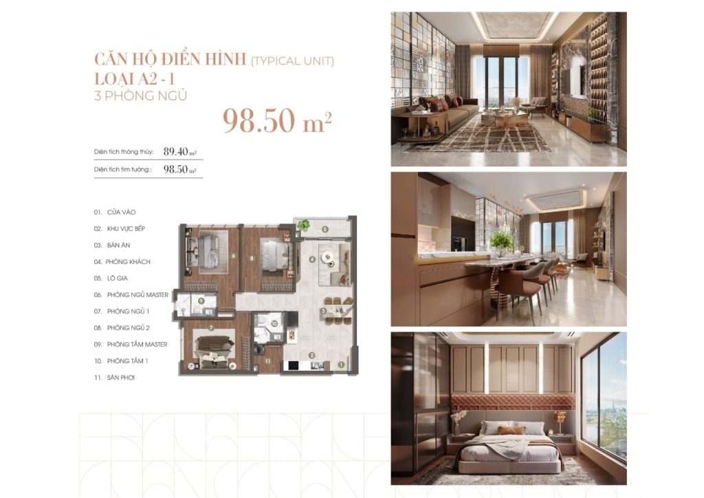 LAYOUT CĂN 3 PHÒNG NGỦ A2 CĂN HỘ THE PRIVÉ QUẬN 2