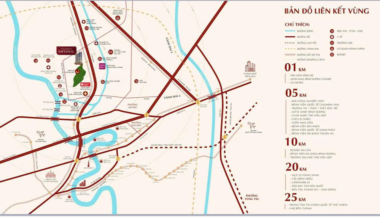 kết nối giao thông chung cư Khải Hoàn Imperial Thuận An Bình Dương