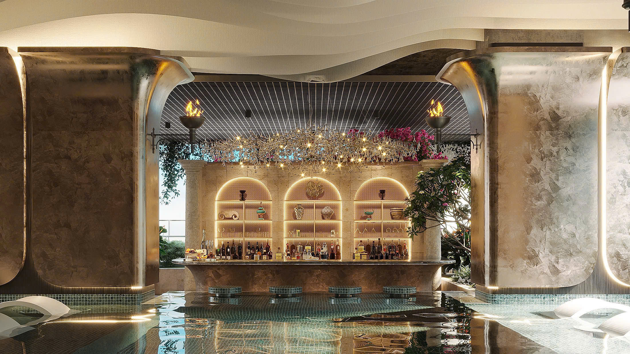 sảnh lễ tân looby chung cư Khải Hoàn Imperial Thuận An Bình Dương