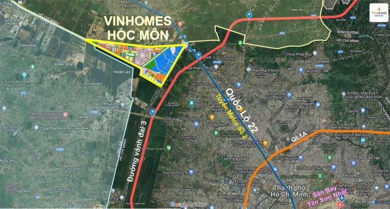 vị trí vinhomes hóc môn