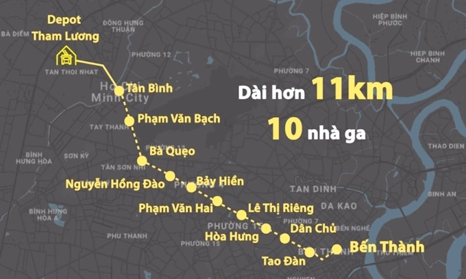 Hướng tuyến Metro Số 2 Đồ họa Thanh Huyền