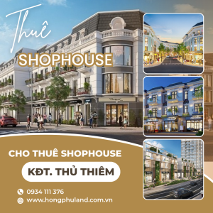 Vị trí các căn shophouse cho thuê tại khu đô thị mới Thủ Thiêm