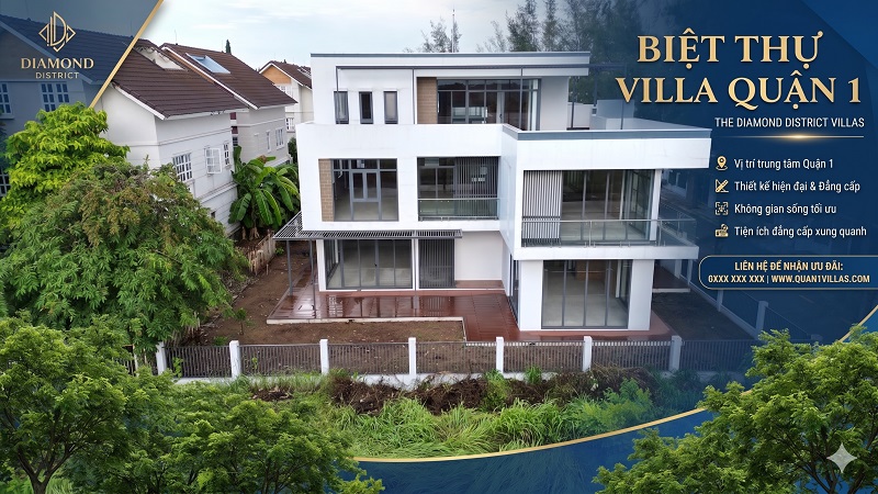 biệt thự quận 1, villa quận 1, biệt thự sang trọng quận 1, villa cao cấp Sài Gòn, biệt thự trung tâm TP.HCM, villa hiện đại quận 1