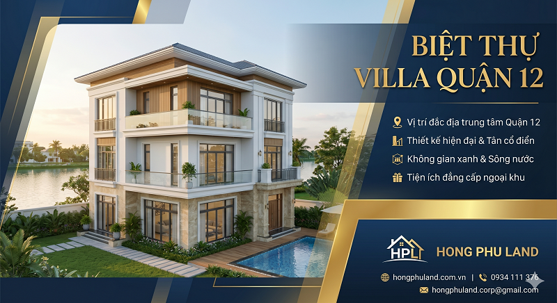 biệt thự tân cổ điển quận 12, villa đẹp quận 12, biệt thự sang trọng Sài Gòn, villa cao cấp TP.HCM, biệt thự trung tâm quận 12, villa kiến trúc đẹp