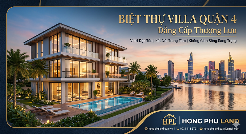 biệt thự quận 4, villa quận 4, biệt thự sang trọng quận 4, villa đẹp Sài Gòn, biệt thự cao cấp TP.HCM