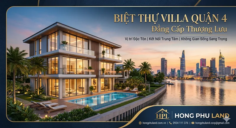 biệt thự quận 4, villa quận 4, biệt thự sang trọng quận 4, villa đẹp Sài Gòn, biệt thự cao cấp TP.HCM