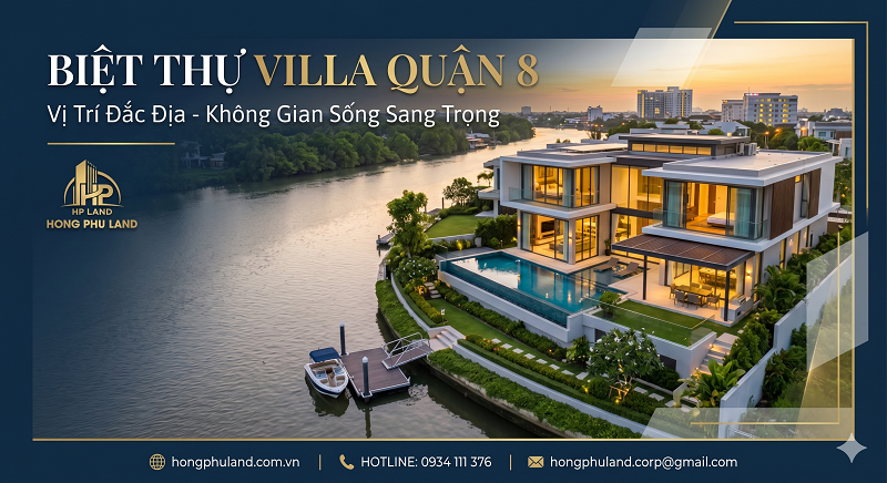 villa hồ bơi quận 8, biệt thự nghỉ dưỡng quận 8, villa đẹp Sài Gòn, biệt thự có hồ bơi TP.HCM