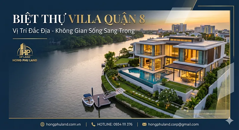 villa hồ bơi quận 8, biệt thự nghỉ dưỡng quận 8, villa đẹp Sài Gòn, biệt thự có hồ bơi TP.HCM