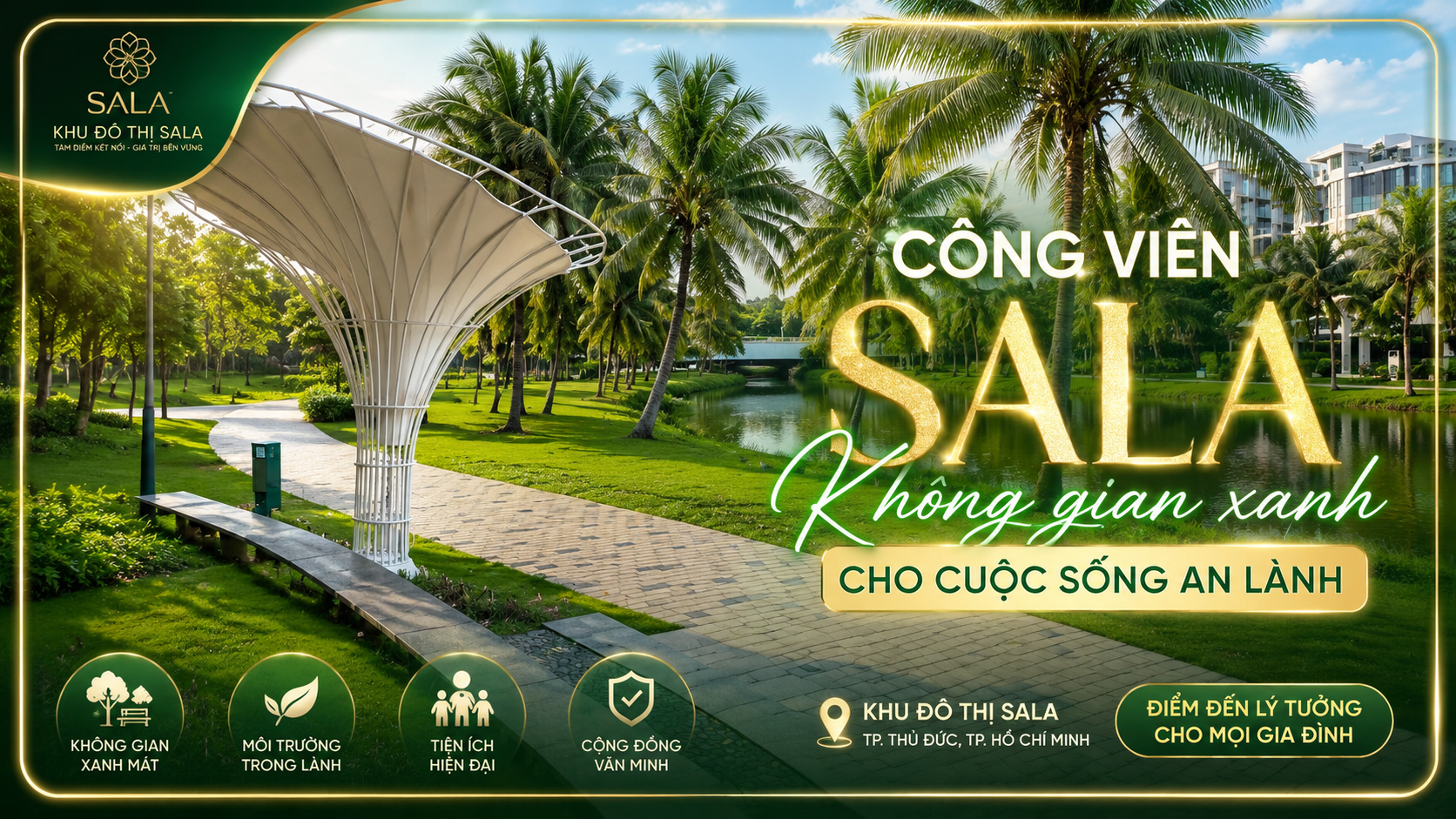 công viên Sala Thủ Thiêm, công viên Sala, khu đô thị Sala, công viên Thủ Thiêm, cảnh quan Sala