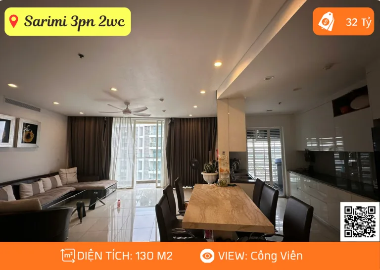 Bán Căn Hộ Sarimi Sala 3pn 2wc view công viên