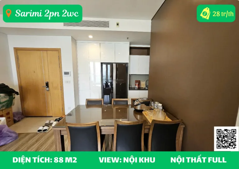 Cho Thuê Sarimi Sala 2pn 2wc view công viên 28tr