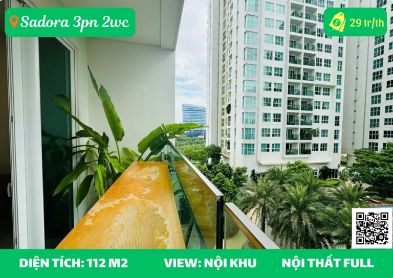 cho thuê sadora sala thủ thiêm 3pn full nt